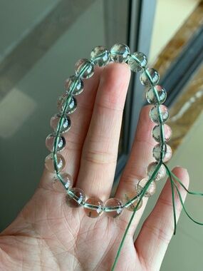 Clear Green Crystal Bead Stretch Bracelet - Women Jewelry